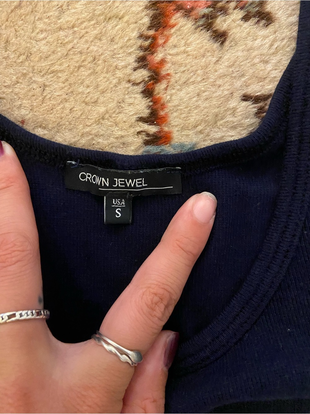 Crown Jewel Navy Blue Knit Bodycon Mini Dress S - Picture 5 of 6